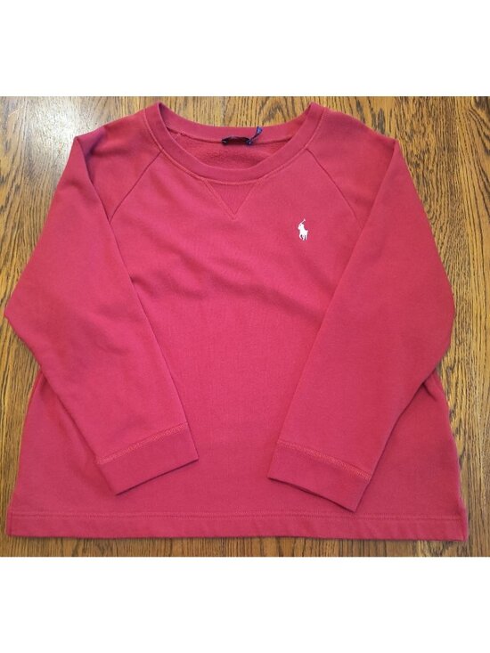 Polo Ralph Lauren Other - Polo Ralph Lauren Red Long Sleeve Sweatshirt L White Logo Crewneck Cotton Blend